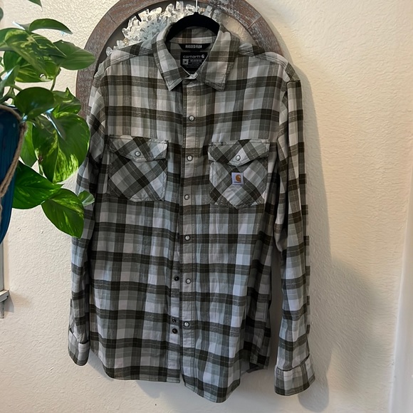 Carhartt Other - Carhartt • Rugged Flex Flannel Green and White Men’s Medium